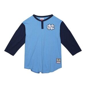 Mitchell & Ness, UNC Tar Heels Legendary Slub 3/4-Sleeve Henley, Men's XL, NWT‎